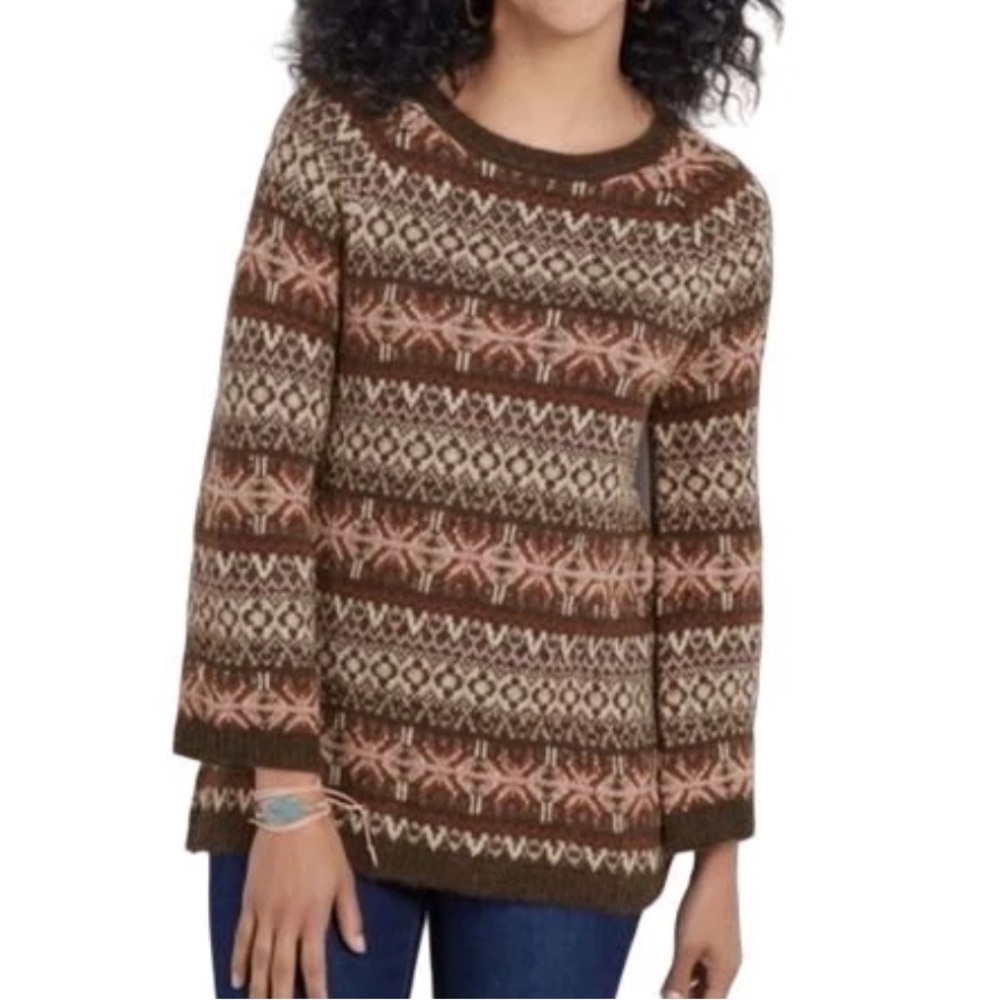 Soft Surroundings Julietta Brown Fair Isle Wool Alpaca Blend Sweater Women’s 3X - Picture 12 of 12